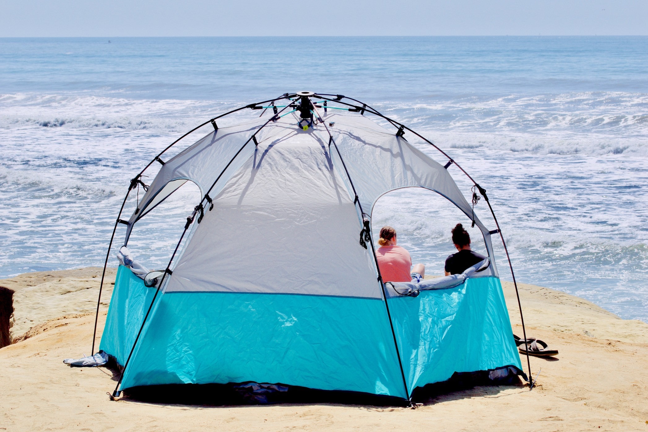 Camping in Beach Canopy Tent